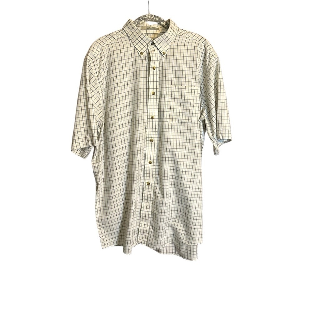 L.L. Bean Blue and White Checkered Shirt - Size L Tall